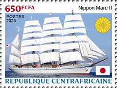 Stamp, Nippon Maru II, Central African Republic,  , Sailing Ships, Ships