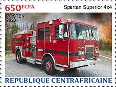 Stamp, Spartan Superior 4x4, Central African Republic,  , Fire-brigade, Vehicles