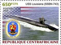 Stamp, USS Louisiana (SSBN-743), Central African Republic,  , Submarines