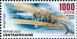 Stamp, Wright Flyer, Central African Republic,  , Aircraft