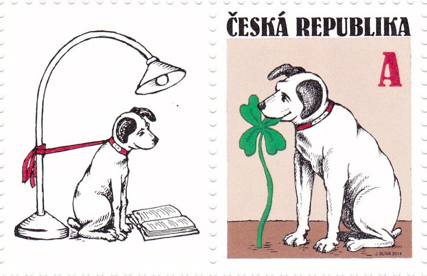 Dog with four-leaf clover