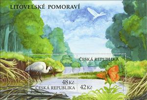 Souvenir Sheet, Litovelské Pomoraví Protected Landscape Area, Czech Republic,  , Butterflies and Moths, Herons, Parks