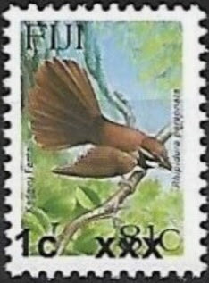 Kadavu Fantail (Rhipidura personata) Surcharged
