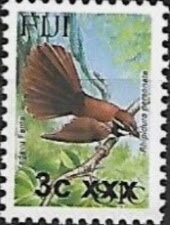 Kadavu Fantail (Rhipidura personata) Surcharged