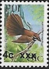 Kadavu Fantail (Rhipidura personata) Surcharged
