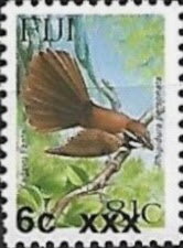 Kadavu Fantail (Rhipidura personata) Surcharged