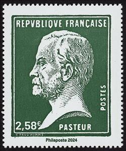 Stamp, Louis Pasteur Issue of 1924, Centenary, France,  , Chemists, Famous People, Scientists