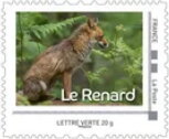 Stamp, Fox 1, France,  , Animals (Fauna), Foxes, Mammals