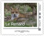 Stamp, Fox 3, France,  , Animals (Fauna), Foxes, Mammals