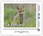 Stamp, Fox 4, France,  , Animals (Fauna), Foxes, Mammals