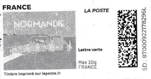 Stamp, Normandy Normandie. Redesign no logo in black, France,  , Coastal Areas, Landscapes