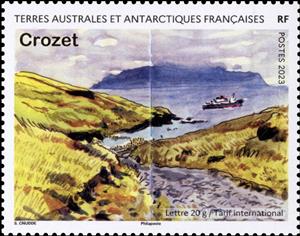 Stamp, Crozet, French Southern and Antarctic Lands (TAAF),  , Islands, Landscapes, Sea, Ships
