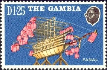Stamp, Lighted Ship, Gambia,  