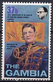 Stamp, Churchill in uniform, Gambia,  , Uniforms