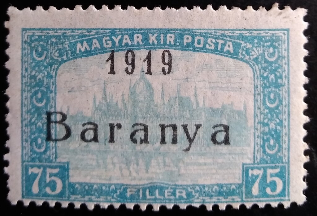 Black overprint: '1919 Baranya'