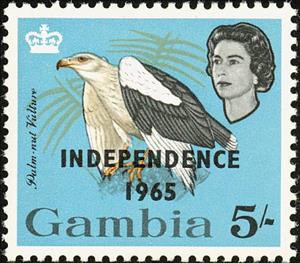 Stamp, Palm-nut Vulture (Gypohierax angolensis), Gambia,  , Birds, Animals (Fauna)
