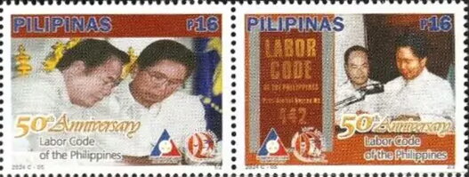 Se-tenant, Labor Code of the Philippines, 50 Years, Philippines,  , Heads of State