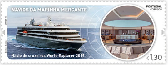 Stamp, Cruise Ship World Explorer, Portugal,  , Cruise Ships
