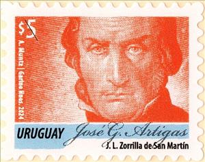 Stamp, José Gervasio Artigas (2024 Imprint), Uruguay,  , Famous People, Generals, Heads of State (Military), Heroes, Independency Activists, Military Officers, Politicians, Государственный деятель
