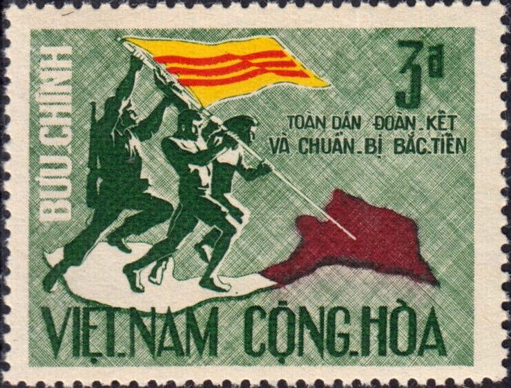 Soldiers Raising RVN Flag over the North
