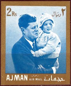 Stamp, John F. Kennedy Life's Moment, Ajman,  , Famous People, Heads of State, Politicians, Государственный деятель