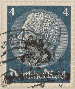 Stamp, Hammer, Sickle and mural crown on Hindenburg, Austria- Local Liberation Issues 1945,  