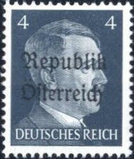Stamp, Republik Österreich overprint, Austria- Local Liberation Issues 1945,  