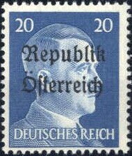 Stamp, Republik Österreich overprint, Austria- Local Liberation Issues 1945,  