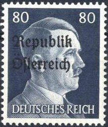 Stamp, Republik Österreich overprint, Austria- Local Liberation Issues 1945,  
