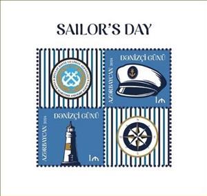 Souvenir Sheet, Sailors' Day 2024, Azerbaijan,  , Clothing, Headgear, Lighthouses, Sailing
