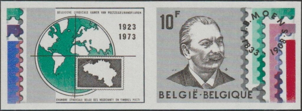 Association Belgian Stampdealers + Label - J. B. Moens