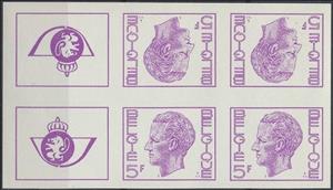Booklet Pane, Booklet King Baudouin Type "Elström", Belgium,  , Famous People, Heads of State, Kings, Men, Royalty