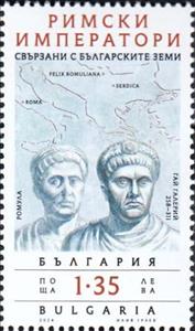 Stamp, Roman Emperors Connected to Modern Bulgaria, Bulgaria,  , Emperors, Maps
