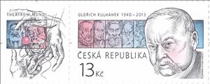 Stamp with Attached Label, Oldřich Kulhánek (1940-2013) - stamp designer, Czech Republic,  , Engravers, Famous People