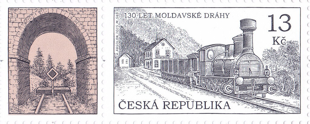 Train with locomotive Louny at the railway station in Dubí