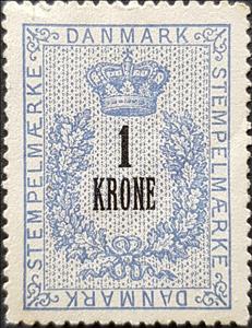 Stamp, Stempelmærke, Denmark,  , Crowns and Coronets