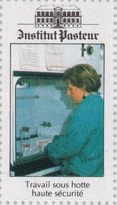 Mini Sheet, Institut Pasteur. High Security Fume Cupboard Work, France,  , Diseases, Hospitals, Laboratories, Medical Science, Scientists