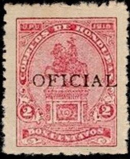 Stamp, Statue of Francisco Morazán overprinted, Honduras,  