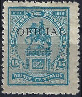 Stamp, Statue of Francisco Morazán overprinted, Honduras,  