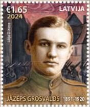Stamp, Jāzeps Grosvalds, Artist, Latvia,  , Famous People, Men, Painters, Paintings