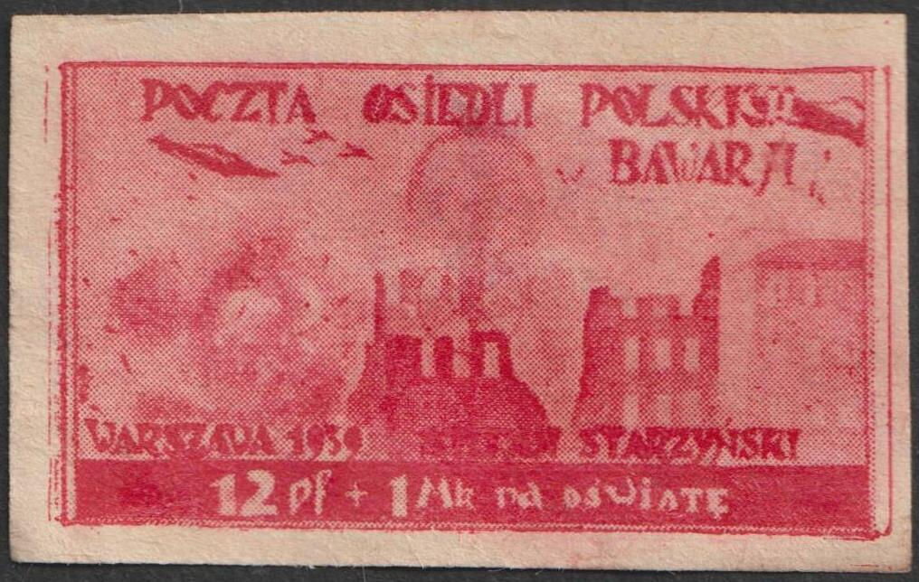 Ruins of Warsaw in 1939 w/portrait of Stefan Starzyński