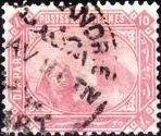 Stamp, Sphinx in front of Cheops pyramid, Egypt,  , Sculptures, Monuments, Pyramids