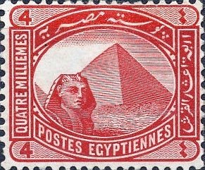 Sphinx in front of Cheops pyramid