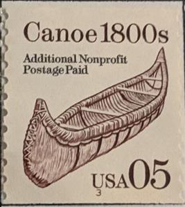 Stamp, Canoe 1800s, United States of America,  , Canoeing, Fishing-boats