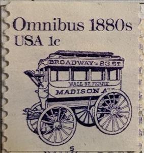 Stamp, Omnibus 1880s, United States of America,  , Carriages, Transport