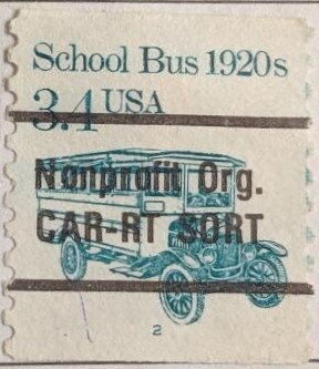 Stamp, School Bus 1920s, United States of America,  , Buses, Transport