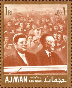 Stamp, John F. Kennedy Life's Moment, Ajman,  , Anniversaries and Jubilees, Famous People