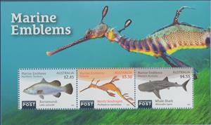 Souvenir Sheet, Marine Emblems, Australia,  , Animals (Fauna), Fishes, Sea Life