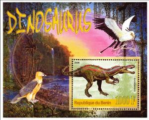 Souvenir Sheet, Dinosaurs, Benin,  , Dinosaurs, Prehistoric Animals