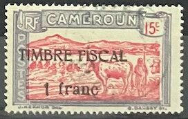 Stamp, Cattle Crossing a River, Cameroun,  , Animals (Fauna), Cattle, Landscapes, Mammals, Rivers